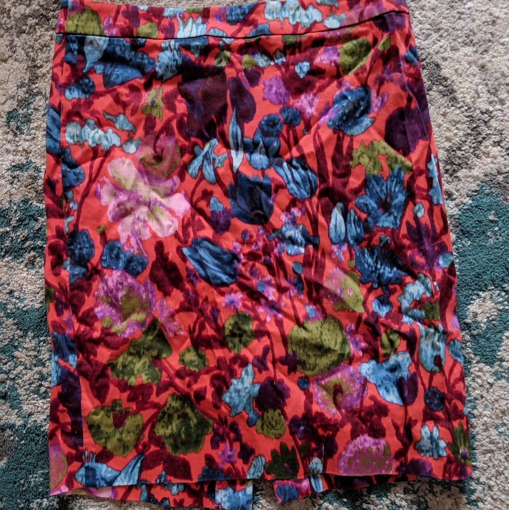 Pink Floral Banana Republic Pencil Skirt